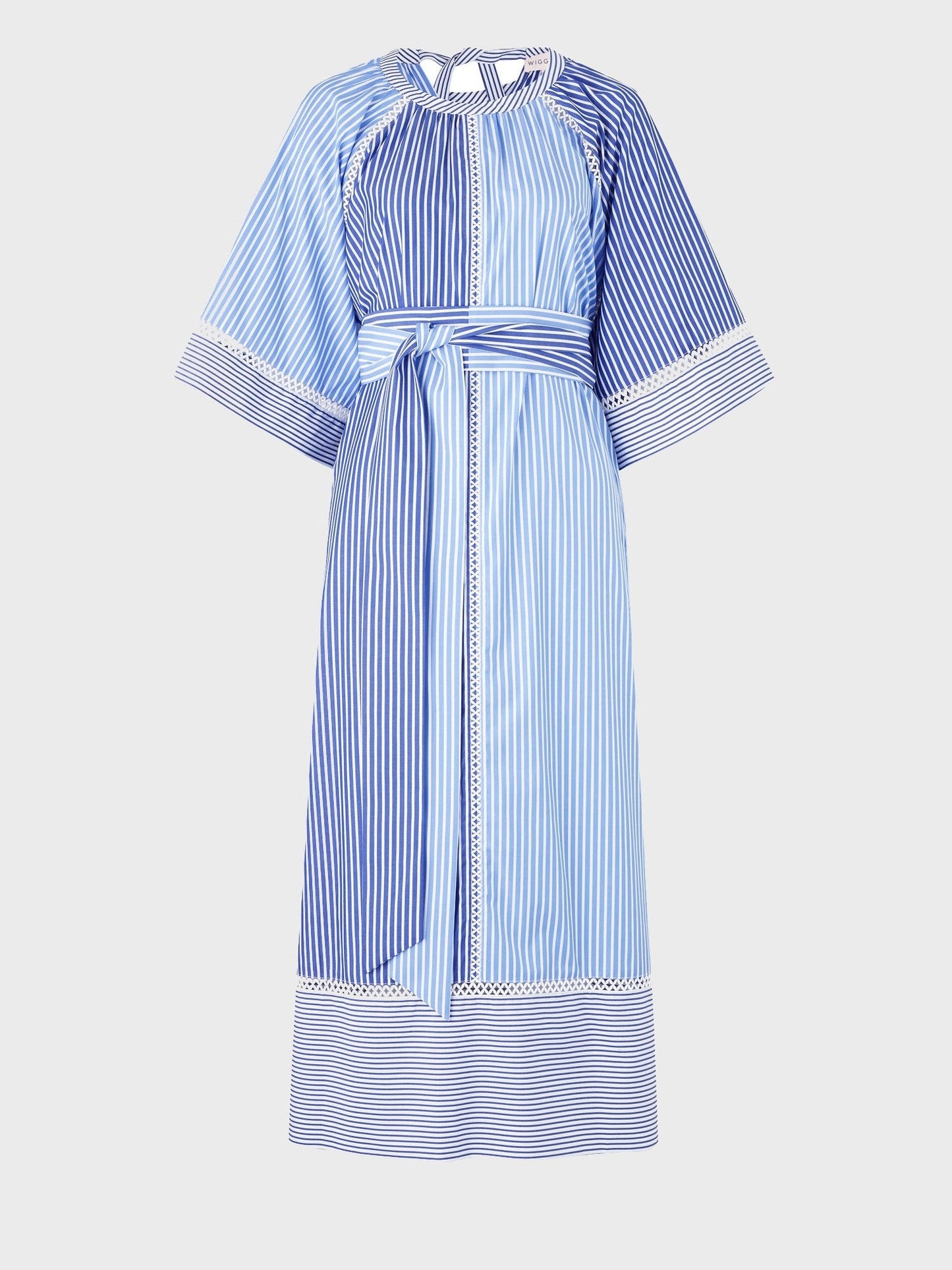 Fresh Blue And White Shirting Stripes Dress