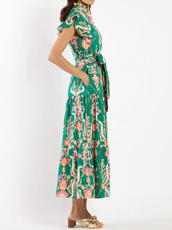 Tapestry Floral Jade Dress