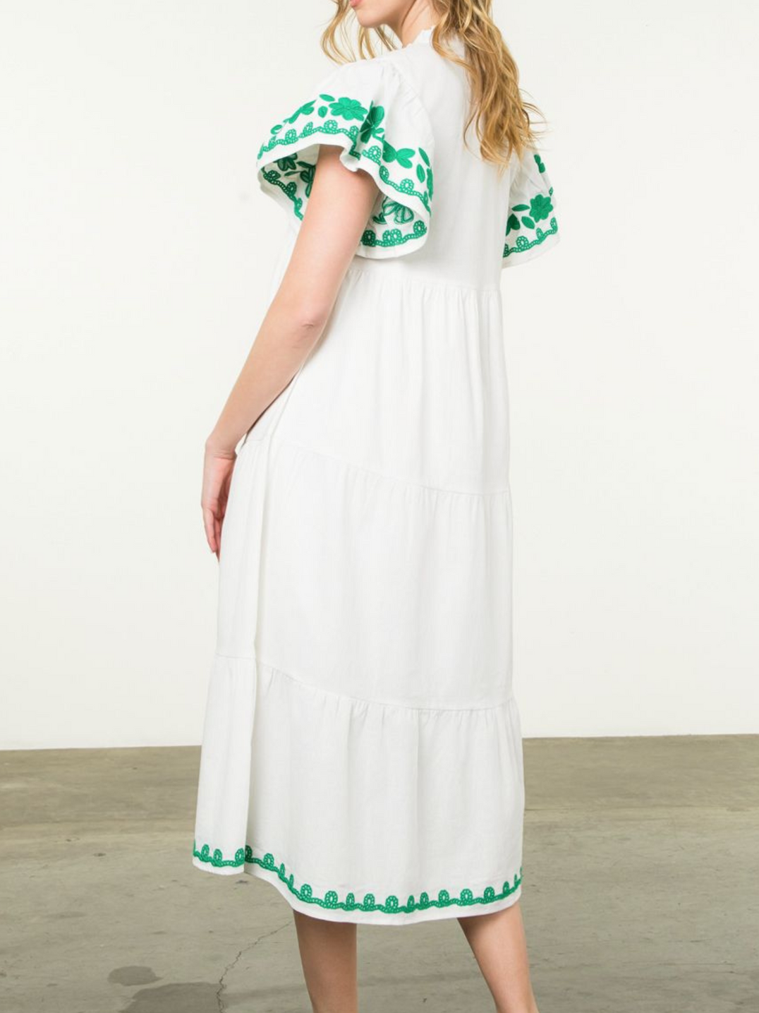 Maria Embroidered Midi Dress