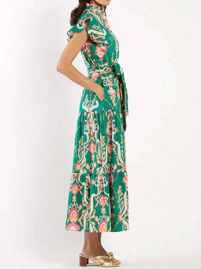 Tapestry Floral Jade Dress